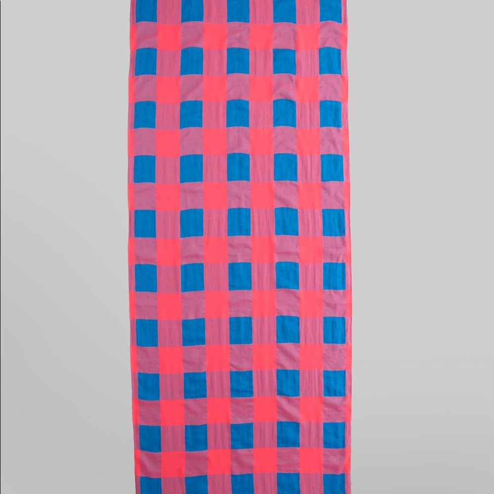 MARC By Marc Jacobs Stacey Gingham Scarf Blue/Pink - Picture 4 of 15